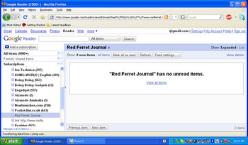 DellMini9 google reader screenshot