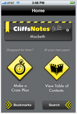 CliffsNotes To Go – cheat sheets on your iPhone