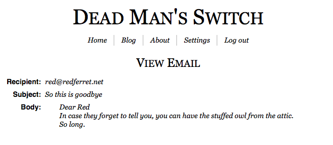 Dead Man’s Switch – send email from the afterlife