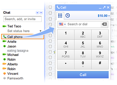Place free phone calls from Gmail to the US and Canada through the end of 2011
