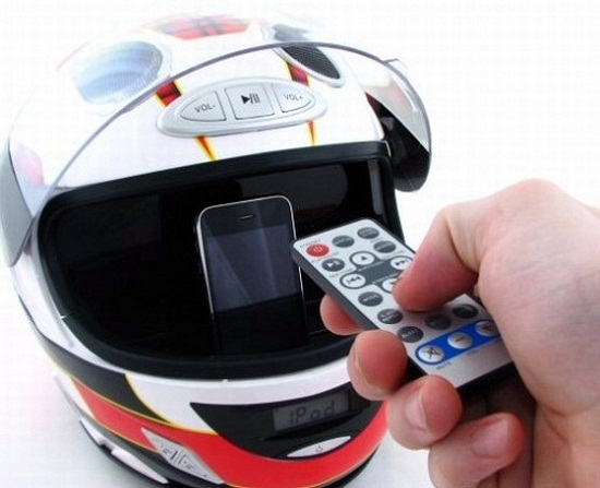 Moto GP Helmet Sound System is an expensive iPod dock