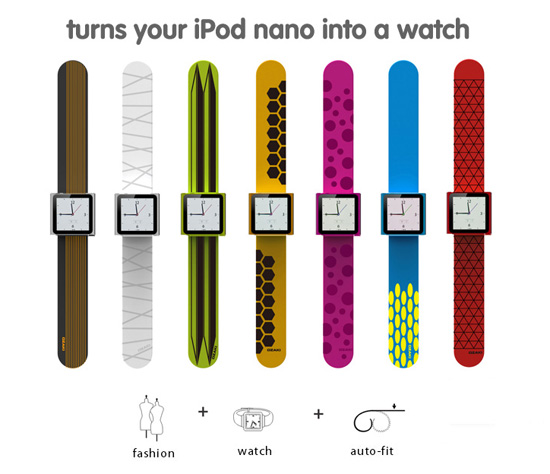 iCoat Watch+ turns your iPod Nano into a slap bracelet watch