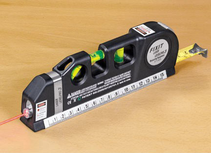 Three-In-One Measuring Tape/Double Ruler/Level