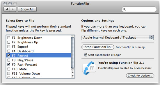 FunctionFlip gives you control of your MacBook’s function keys