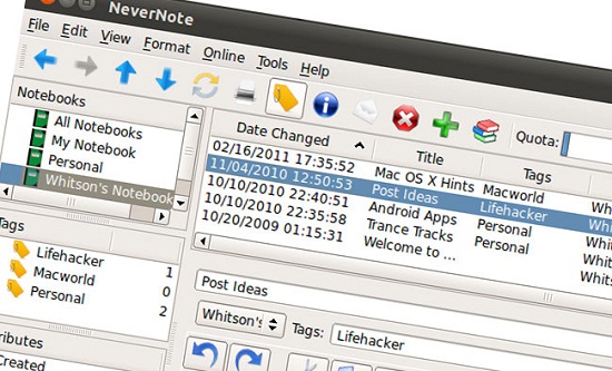 Nevernote lets you sync Evernote on your Linux computer
