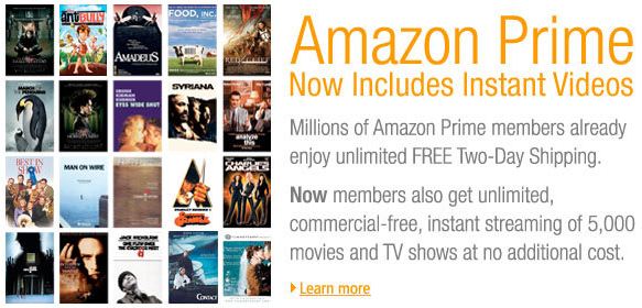Amazon now offers streaming movies and TV shows to Prime members