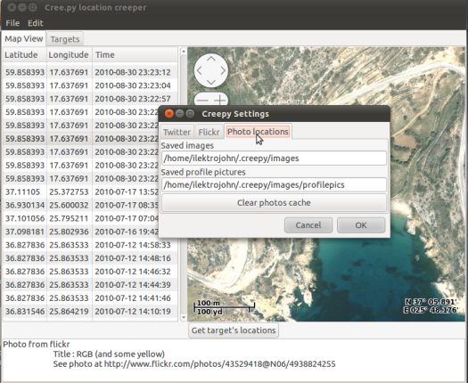 Creepy software maps out your tweets and Flickr images