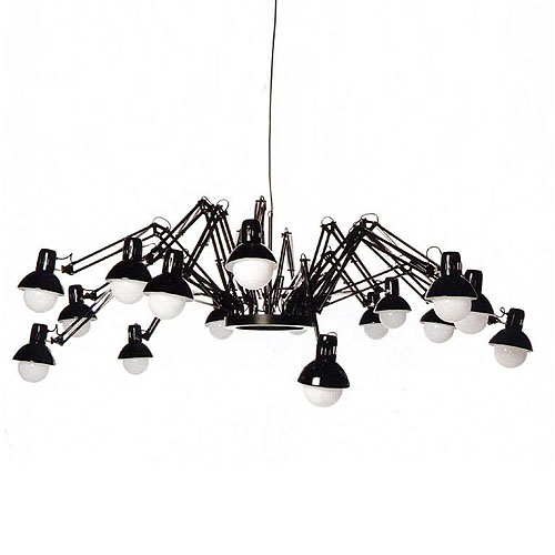 Dear Ingo is a chandelier made from desk lamps
