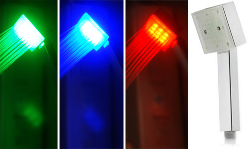 Water-Powered Color-Changing LED Shower Head