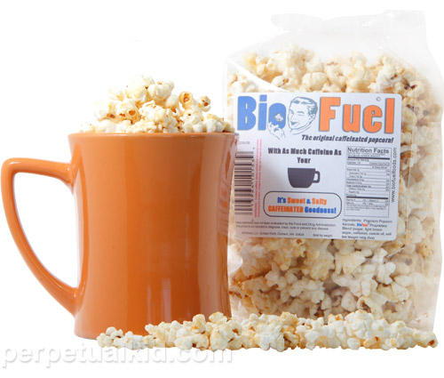 Get a boost with BioFuel Caffeinated Popcorn