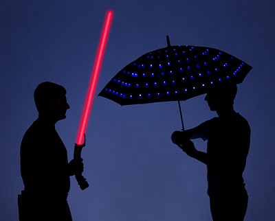 Lumadot LED Umbrella lights your way on those dark, stormy nights