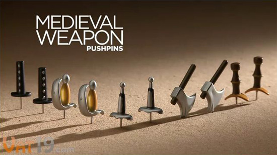 Medieval Weapon Pushpins