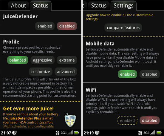 Use JuiceDefender to extend the battery life of your Android device