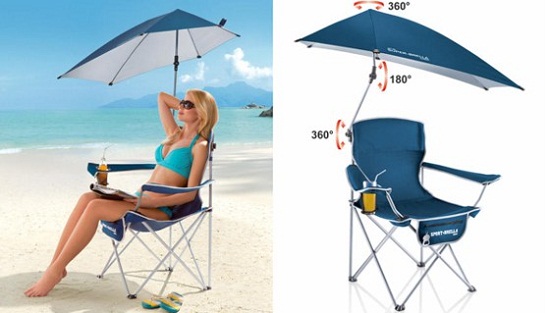 Super-Brella Chair blocks out the sun, no matter where it is