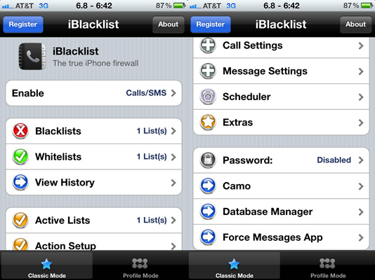Block unwanted callers with iBlacklist