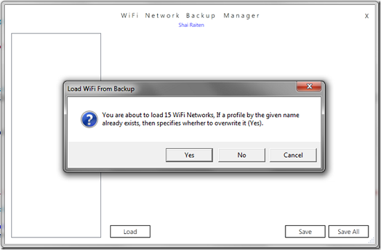 Back up your saved WiFi networks with just a few clicks