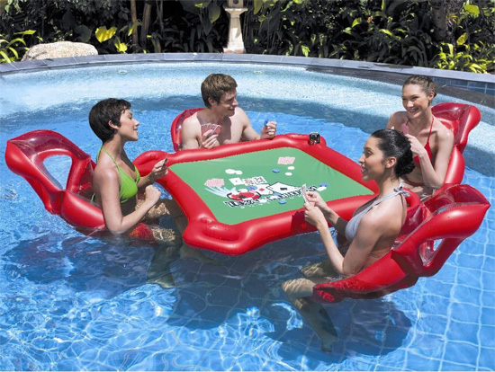 Now you can play cards in the pool with this inflatable poker set