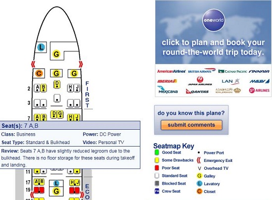 SeatGuru gives you a detailed look at the seating on your next flight