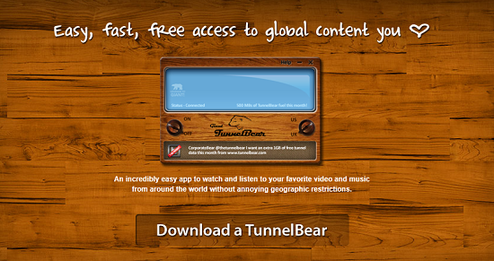 Use TunnelBear to access sites restricted to the US or UK