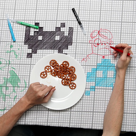 Doodle Tablecloth makes dinner more entertaining
