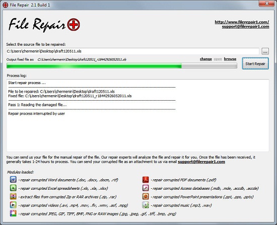 Use File Repair to freely repair corrupted files