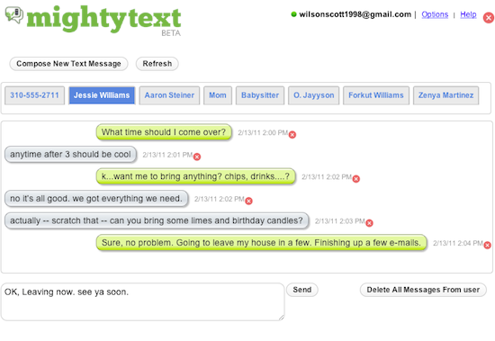Use MightyText to mirror your text messages on your PC