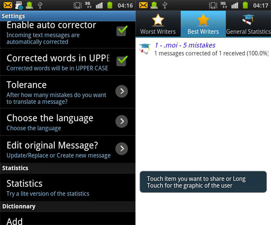 SMS Corrector turns text-speak into legible messages