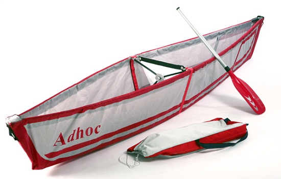 Adhoc Canoe weighs just 9 pounds, fits on your back