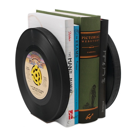 Cradle your music collection with these Recycled Record Bookends