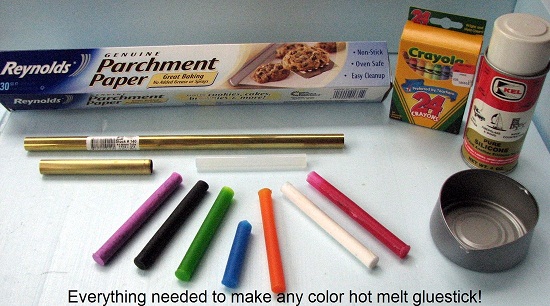 Make your own hot glue sticks in any color