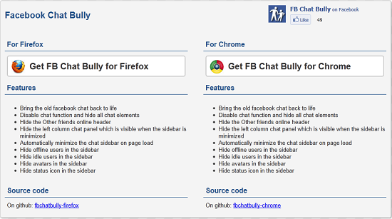 Facbook Chat Bully lets you customize Facebook Chat
