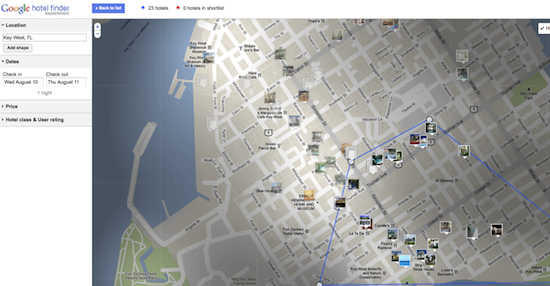 Google Hotel Finder gives you an interactive map of hotels to choose from