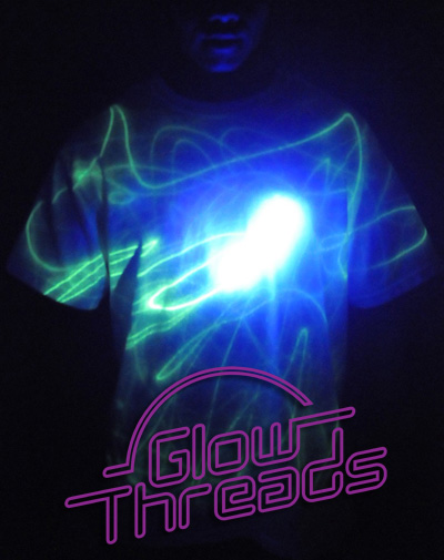 Glow Threads Shirt turns into a glowing canvas