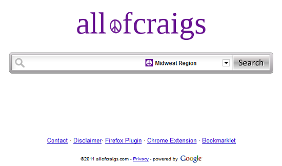 Allofcraigs makes searching Craigslist a little easier