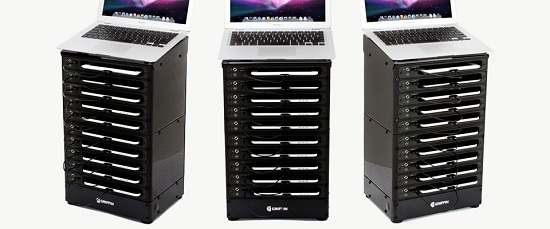 Griffin MultiDock allows you to charge/sync up to 10 iPads at once