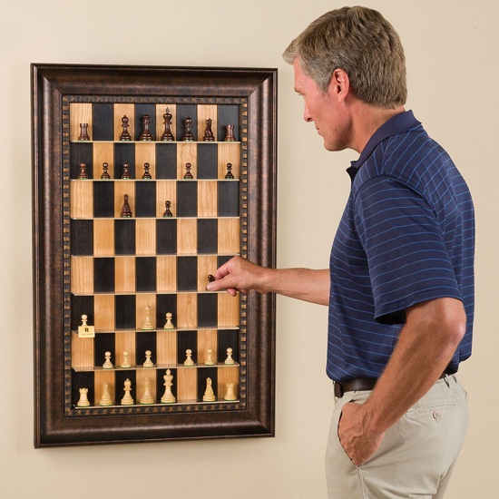 Vertical Chess Set turns your board into a playable decoration