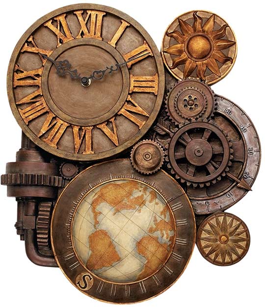 Gears of Time Wall Clock shows off your love of steampunk fashion