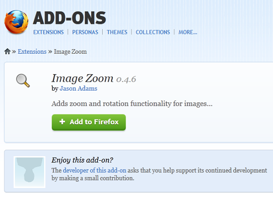 Use Image Zoom to rotate and zoom images within Firefox