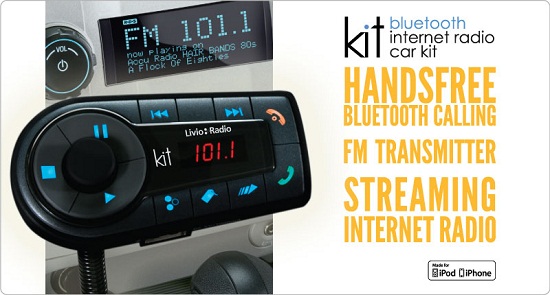 Bluetooth Internet Radio Car Kit turns your smartphone into a car radio