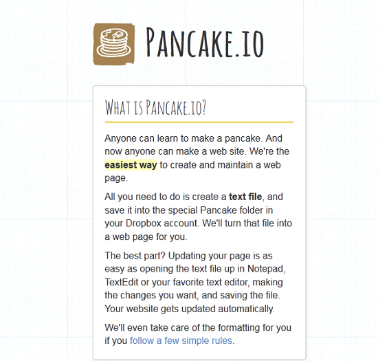 Use Pancake.io to create URLs for your Dropbox files