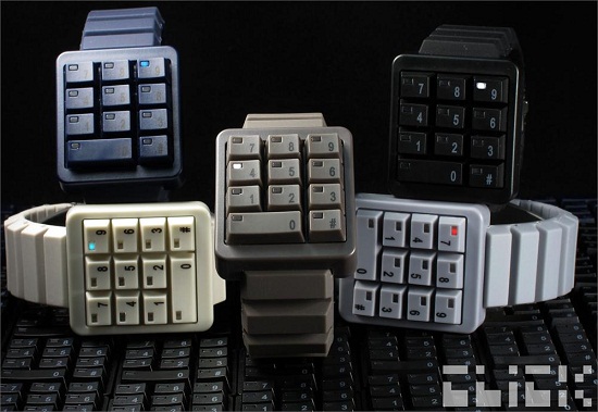Click Black Keypad Hidden Time watch shows off your love of the number pad