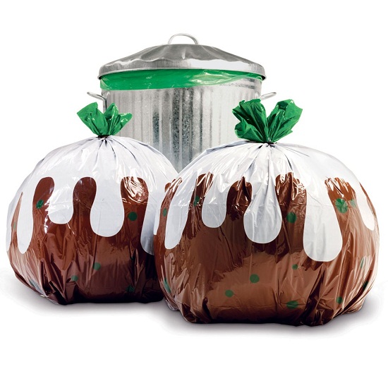 Wrap your holiday trash in these Christmas Pudding Bags
