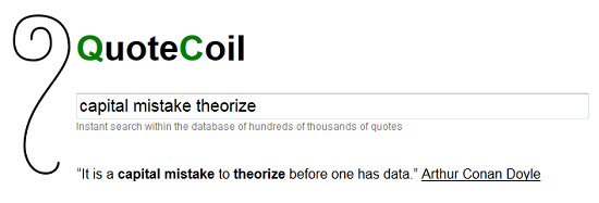 QuoteCoil tries to make finding quotes an easy task