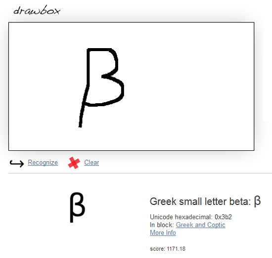 Use Shapecatcher to find characters and symbols by drawing them