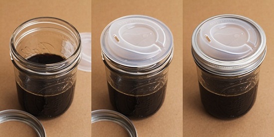 Cuppow Transformer Top turns a canning jar into a coffee cup