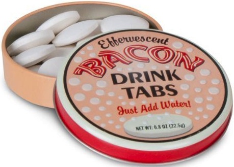 Bacon Drink Tabs bring the taste of bacon to every glass of water