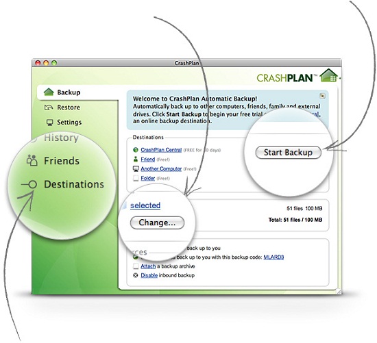 Backup one computer’s files to another with CrashPlan