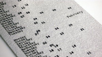 Knitted Calendar Scarf unravels as the days go by