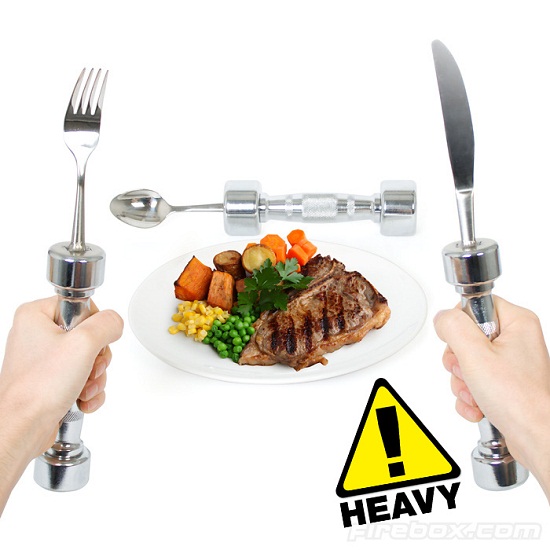 Eat Fit Cutlery Set makes you work out while you dine