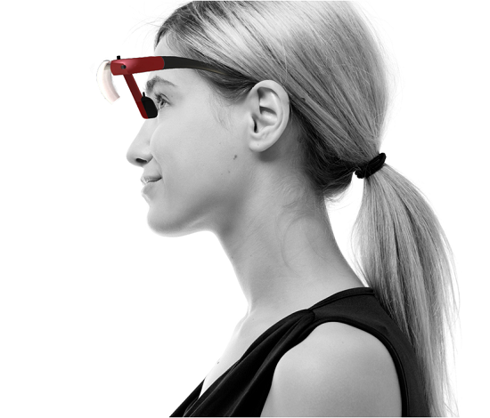 Seqinetic Wearable Light is the reverse of a pair of sunglasses